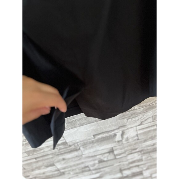 Club Monaco Black Cotton Square Neck Midi Back Slit Dress Sz 8 - Picture 4 of 14